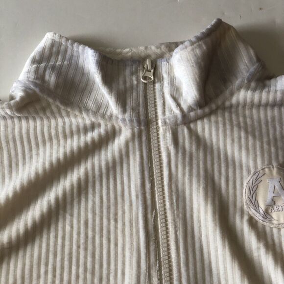 Aeropostale Lounge Women’s Mock Neck 1/4 Zip Crop Pullover Ivory Size Medium NWT - Picture 9 of 13